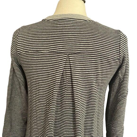 J.Jill Sweatshirt Dress Sz XS Gray And Black Stripes Slant Pockets Super Comfy - Picture 2 of 6